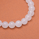 Brins de perles rondes en jade blanc naturel G-R345-4mm-06-2