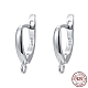 Rhodium Plated 925 Sterling Silver Leverback Earrings STER-K168-003P-1