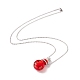 Flacon de parfum en verre avec collier pendentif couronne NJEW-H218-01B-2