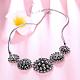 Fashion Women Jewelry Zinc Alloy Glass Rhinestone Flower Bib Statement Necklaces NJEW-BB15211-5