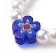 Imitazione plastica perla e collana braccialetto anello dito con perline di vetro millefiori SJEW-JS01239-10