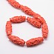 Synthetic Coral Carven Beads Strands CORA-G109-10x30mm-03-2