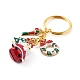 Backen bemalte Messingglocke Weihnachtsmann Schlüsselanhänger für Weihnachten KEYC-JKC00246-2