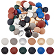 Benecreat 72 個 12 色の革で覆われたボタンを縫い付けます  15 ミリメートル室内装飾ニット diy ハンドクラフト革服ドレスコートジーンズソファ装飾工芸品  6個/カラー DIY-BC0006-43-1
