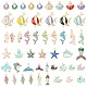 50 pièces 50 styles pendentifs en émail en alliage d'animaux marins ENAM-YW0002-43-2