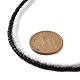 2 pièces 2 couleurs ensemble de colliers de perles de verre noir et blanc NJEW-FZ00003-2
