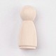 未完成の木製の女性のペグ人形、人々の体  子供の絵のため  DIY工芸品  ソリッド  ハード  アンティークホワイト  34x14mm DIY-WH0059-10A-1
