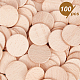NBEADS 100 Pcs Beech Wooden Round Pieces WOOD-NB0001-93-4