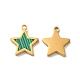 Synthetic Malachite Star Charms STAS-A080-06G-2