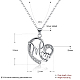 Mother's Day Gifts Silver Plated Brass Cubic Zirconia Heart with Mom Pendant Necklaces NJEW-BB16173-3