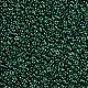 12/0グレードの丸いガラスシードビーズ  透明色は光沢の  グリーン  12/0  2x1.5mm  穴：0.3mm SEED-Q011-F522-2