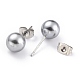 Orecchini a bottone a sfera con imitazione di perle acriliche STAS-Z035-05F-03-3