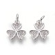 Brass Micro Pave Cubic Zirconia Charms ZIRC-J021-07P-RS-1