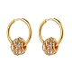Crystal Rhinestone Rondelle Beaded Huggie Hoop Earrings EJEW-JE04838-3