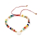 Galvanisierte Glasgeflochtene Perlenarmbänder für Kinder BJEW-JB06361-3
