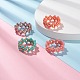 4個4色ガラスシードビーズ編みこみフィンガー指輪セット女性用  レッド  usサイズ8 1/2(18.5mm) RJEW-JR00419-2