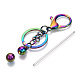 Portachiavi con perline in lega per la creazione di gioielli fai da te KEYC-A011-01M-3