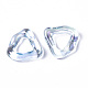 透明樹脂指輪  ABカラーメッキ  三角形  ライトスカイブルー  内径：11mm X-RJEW-T013-005-E06-3