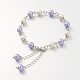 Round Glass Pearl Anklets AJEW-AN00062-04-1