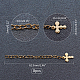 Unicraftale ca. 8pcs 62.5mm hypoallergener Kettenverlängerer mit flachen Kreuzanhängern goldener Halskettenverlängerer Armbandverlängerer für Schmuckkettenherstellung jewelry STAS-UN0006-53G-2