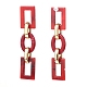 Acrylic & CCB Plastic Link Chain Dangle Stud Earrings EJEW-JE04470-3