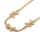 304 collier pendentif triple papillon en acier inoxydable avec chaînes à chevrons pour femme NJEW-P269-08G-3