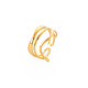 Ионное покрытие (ip) 304 открытое манжетное кольцо из нержавеющей стали для женщин X-RJEW-S405-236G-3