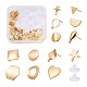 Kissitty 26 pièces coeur & géométrie boucles d'oreilles en laiton accessoires KK-KS0001-20-1