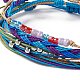 4Pcs 4 Style Alloy & Glass Braided Bead Bracelets Set BJEW-B065-09E-2