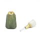Pendentifs de bouteille de parfum ouvrants à facettes naturelles prehnite G-E556-04K-3
