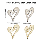 CRASPIRE 4Pcs 2 Colors Alloy Heart Brooch Pin JEWB-CP0001-11-2
