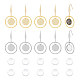 12 paire de boucles d'oreilles pendantes en verre blanc de 2 couleurs EJEW-AB00020-1