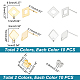 UNICRAFTALE 40Pcs 2 Styles 2 Colors Rhombus Stud Earring 304/201 Stainless Steel Stud Earring Findings Metal Earring Post with Loop 0.7-0.8mm Pin Earring Components with Ear Nuts for DIY Earrings STAS-UN0038-71-3