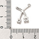 真鍮製マイクロパヴェキュービックジルコニアペンダント  プラチナ  13x18.5x3mm  穴：1.4mm ZIRC-P113-04P-3