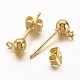 Golden Color Brass Post Earring Findings X-EC593-G-2