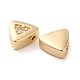 Micro pavé di perle di zirconi cubici in vero ottone placcato oro 18k KK-H455-08G-01-2