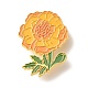 カーネーションエナメルピン  バックパックの服のための可憐な花の鉄のエナメルのブローチ  ゴールドカラー  ダークオレンジ  45x33x9.5mm JEWB-C012-08B-1