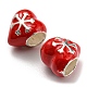 Perline europee di smalto natalizio in ottone KK-D038-17P-2