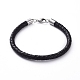 Bracelets unisexes de cordon en cuir tressé BJEW-JB04941-01-1