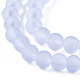 Brins de perles de verre transparent rond givré lilas X-GLAA-S031-6mm-25-3