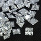 10PCS Clear Grade A Square Shaped Cubic Zirconia Pointed Back Cabochons X-ZIRC-M004-6x6mm-007-1