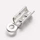 純銀製のエンドのヒント  プラチナ  8x3x2mm  穴：1mm STER-P005-03-2