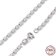 Rhodinierte Halskette aus 925 Sterlingsilber mit Perlenketten für Damen NJEW-A014-01P-1