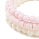 3pcs bracelets extensibles heishi surfeur en argile polymère faits à la main sertis de perles de verre BJEW-JB08072-05-6