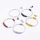Natural Gemstone Beads Stretch Bracelets with 316 Surgical Stainless Steel Curb Chains BJEW-JB03433-1