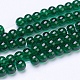 1 brin de perles rondes en verre craquelé transparent vert foncé X-CCG-Q001-4mm-17-2