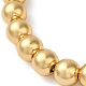 Bracelets coulissants en perles rondes en laiton plaqué en crémaillère et coquillages naturels BJEW-P306-01G-2