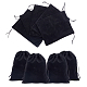 NBEADS 8 Pcs Large Black Velvet Pouch Bags TP-NB0001-31-1