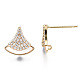 Brass Micro Pave Clear Cubic Zirconia Earring Findings KK-S356-359-NF-3