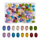 Cheriswelry 96 個 8 色透明ガラス ビーズ 連売り  オーバル  ミックスカラー  11x8x5.5mm  穴：1mm  12個/カラー GLAA-CW0001-04-1